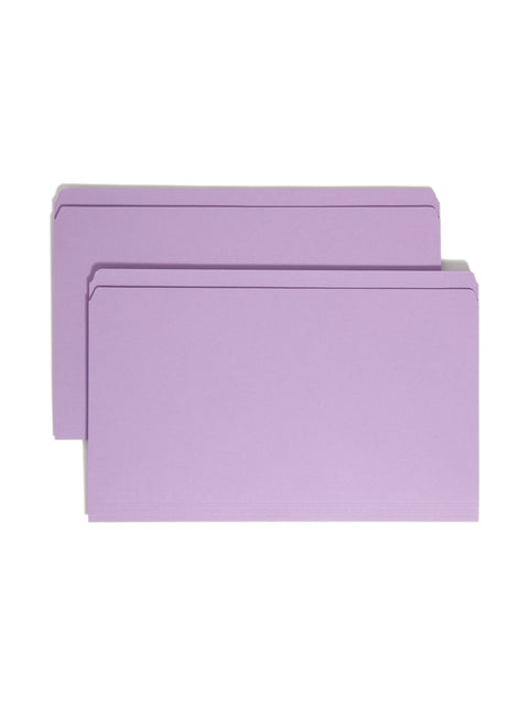 Smead File Folder, Reinforced Straight-Cut Tab, Legal Size, Lavender, 100 per Box (17410)