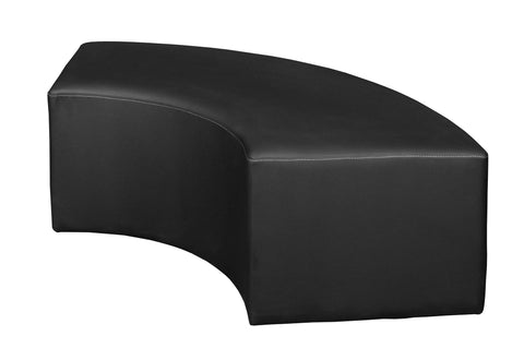 Regency Aurora Curved Vinyl Ottoman – Semi-Circle Upholstered Footrest & Accent Seat for Lounges, Living Rooms, Offices & Waiting Areas – Durable, Soft & Stylish Seating (Black)