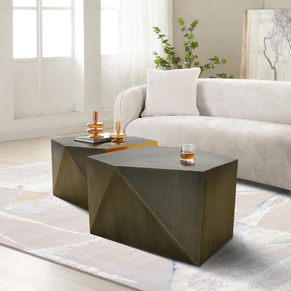 Pasargad Home Urban Chiz Style Coffee Table Set, Grey