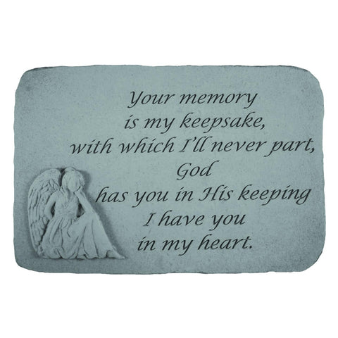 Design Toscano Your Memory is My Keepsake: Angel Cast Stone Memorial Garden Marker
