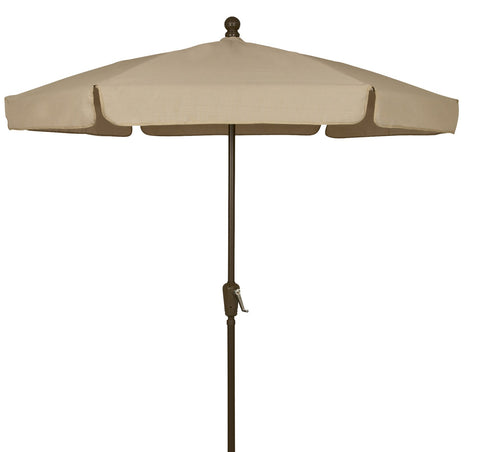 FiberBuilt Umbrellas Garden Umbrella, 7.5 Foot Beige Canopy and Champagne Bronze Pole