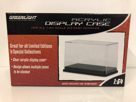 Collectible Acrylic Display Show Case with Black Plastic Base for 1/64 Scale Model Cars by Greenlight