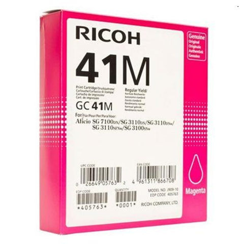 Ricoh 405763 Magenta Ink Print Cartridge Type GC 41M