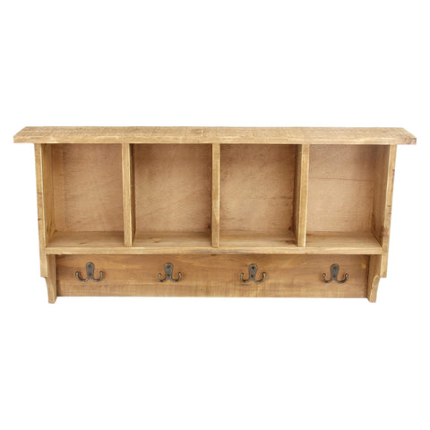Cheungs Natural Wood Hanging Wall Storage, Brown