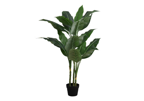 Monarch Specialties I 9512 Artificial Plant, 42" Tall, Evergreen Tree, Indoor, Faux, Fake, Floor, Greenery, Potted, Decorative, Green Leaves, Black Pot