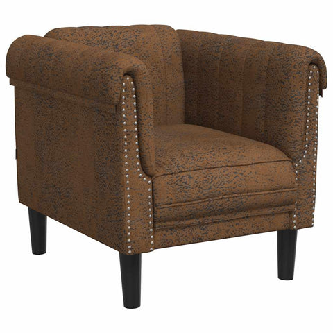 vidaXL Brown Velvet Accent Chair - Upholstered Sofa Seat for Living Room/Bedroom, Modern Design, Padded Armchair, 31.5" x 30.3" x 29.1"