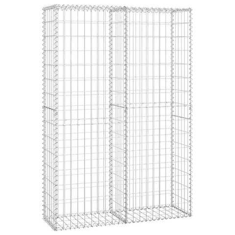 vidaXL Gabion Basket, Gabion Wall for Plants Stone Outdoor Garden Patio, Gabion Basket Post with Lids, Rock-Stone Wall, Galvanized Wire