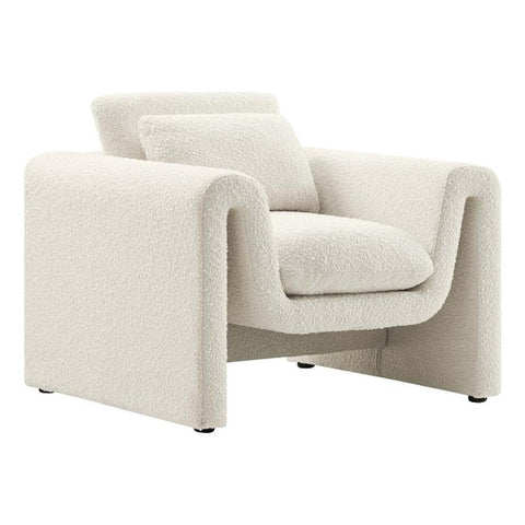 Modway EEI-6575-IVO Waverly Boucle Upholstered Armchair, Ivory