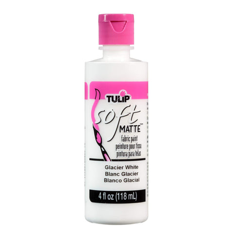 Tulip Soft Fabric Paint, Washable, Stays Soft and Flexible, Permanent Paint, for Light and Dark Fabrics, 4 fl oz, Glacier White