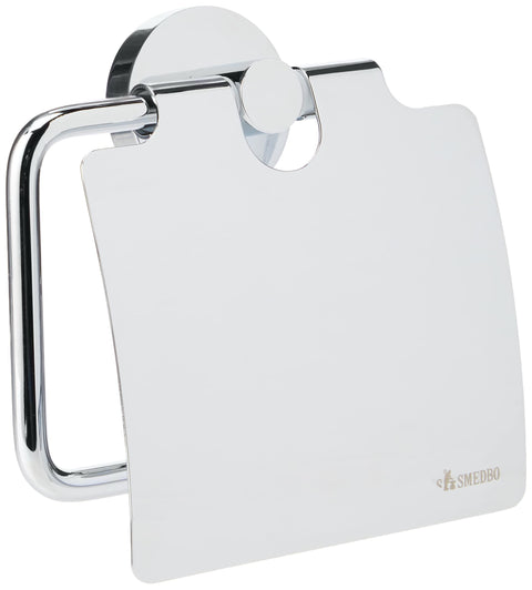 Smedbo SME, Polished Chrome HK3414 Toilet Roll Euro Holder with Lid