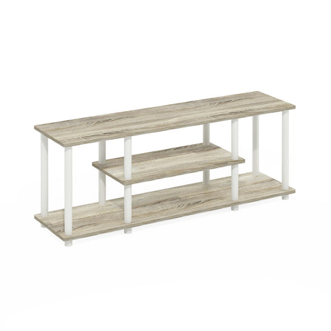 Furinno Turn-N-Tube No Tools 3D 3-Tier Entertainment TV Stand up to 50 inch TV, Round Tubes, Oak