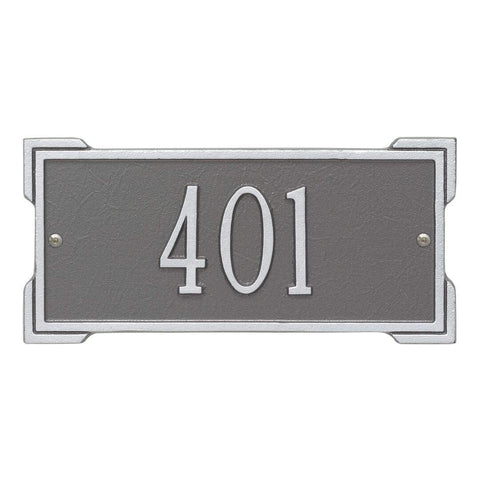 Whitehall Personalized Cast Metal Address Roanoke Plaque 1026PS Mini - 1 line in Pewter/Silver 12X5.75X.375