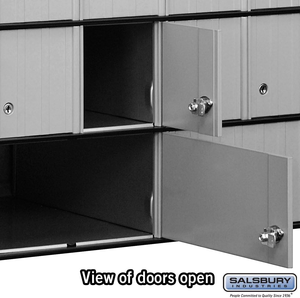 Salsbury Industries 2218 Aluminum Mailbox, 18 Doors, Standard System, Aluminum with Black Trim
