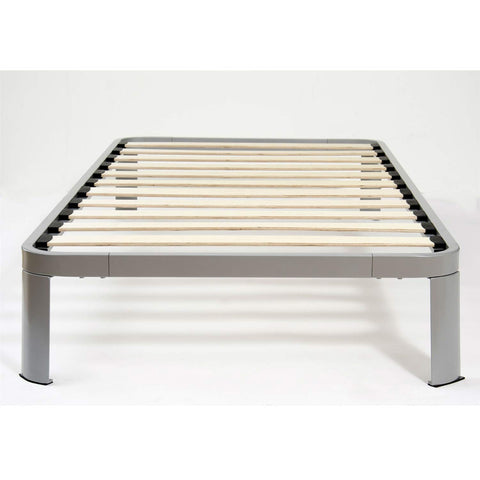 Fast Furnishings Twin Size Luna Metal Platform Bed Frame with Wood Slats