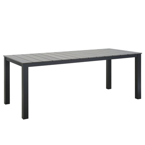 Modway EEI-1509-BRN-GRY Maine 80" Outdoor Patio Dining Table in Brown Gray