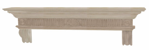 Pearl Mantels 416-60 Devonshire Fireplace Mantel Shelf, 60-Inch, Unfinished