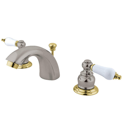 Kingston Brass KB949B Mini-Widespread Lavatory Faucet, Brushed Nickel/Polished Brass