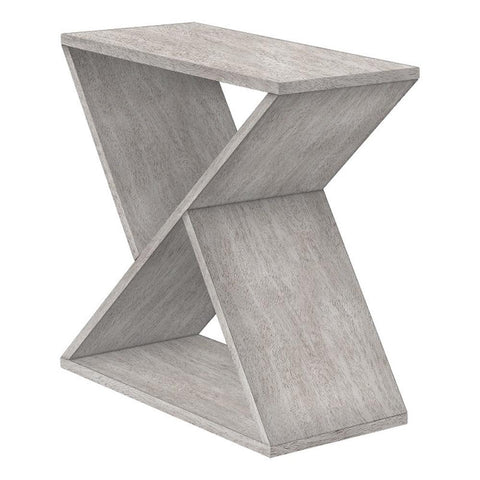 Monarch Specialties 3980, Side, End, Narrow, Small, Bedroom, Living Room, Lamp, Veneer Accent table, Nightstand, 24" L x 11.75" W x 24.25" H, Washed Grey