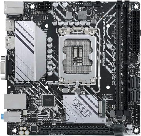 ASUS PRIME H610I-PLUS D4 LGA 1700(Intel 12th Gen&Intel vPro)mini ITX Motherboard(PCIe 4.0,DDR4,USB 3.2 Gen 1 Type-A,1Gb Lan,DP/HDMI/D-Sub,V-M.2(Key E),Q-LED,Mono-out header with amp IC,SPI TPM header)