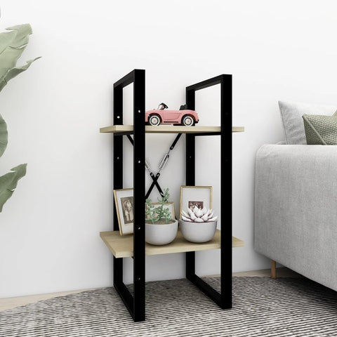 Oakestry 2-Tier Book Cabinet Sonoma Oak 15.7 in.x11.8 in.x27.6 in. Engineered Wood Exclusive Space Saving Design