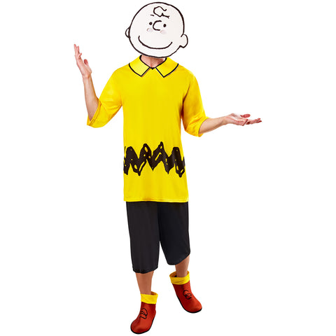Rubies Peanuts: Charlie Brown Costume and Mask for Adults, Men's XL