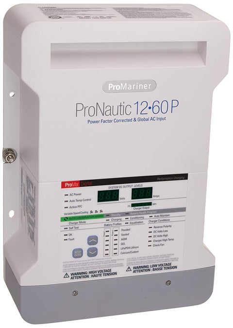 ProMariner 63160 ProNauticP Series 1260P - 12 Volt, 60 Amp Battery Charger, Black