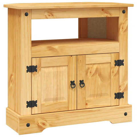 vidaXL Rustic Solid Pine Console Table with Ample Storage for Indoor, Entryway, and Living Room Furniture - TV Stand/Hi-Fi Cabinet, 31.5x16.9x30.7 in, Waxed Brown Finish