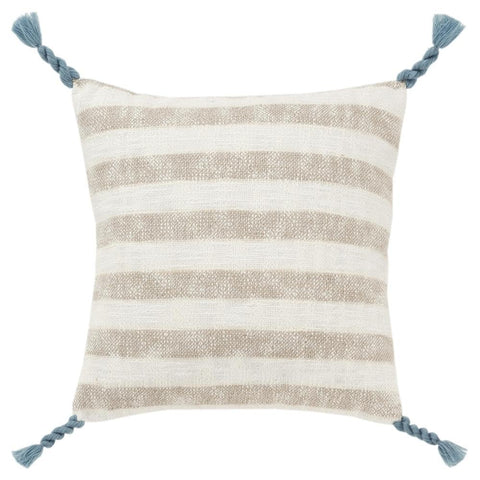 Rizzy Home DSFabricsCES Cotton/Linen Blend Striped Decorative Throw Pillow, 18' x 18', Modern Coastal Style