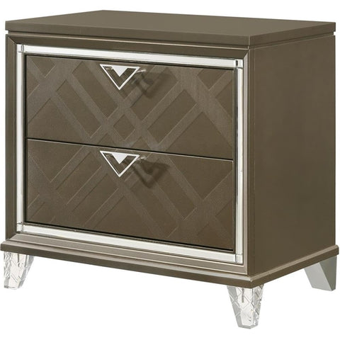 Acme Skylar Nightstand in Dark Champagne