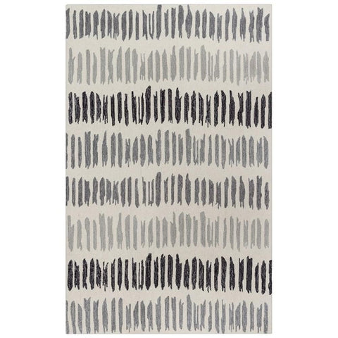 Rizzy Home Alora Decor Rivera 8'9" x 11'9" Stripe Gray/Ivory/Charcoal Hand-Tufted Area Rug