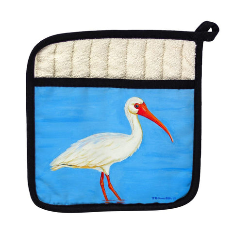 Betsy Drake PT1086 Posing White Ibis Pot Holder