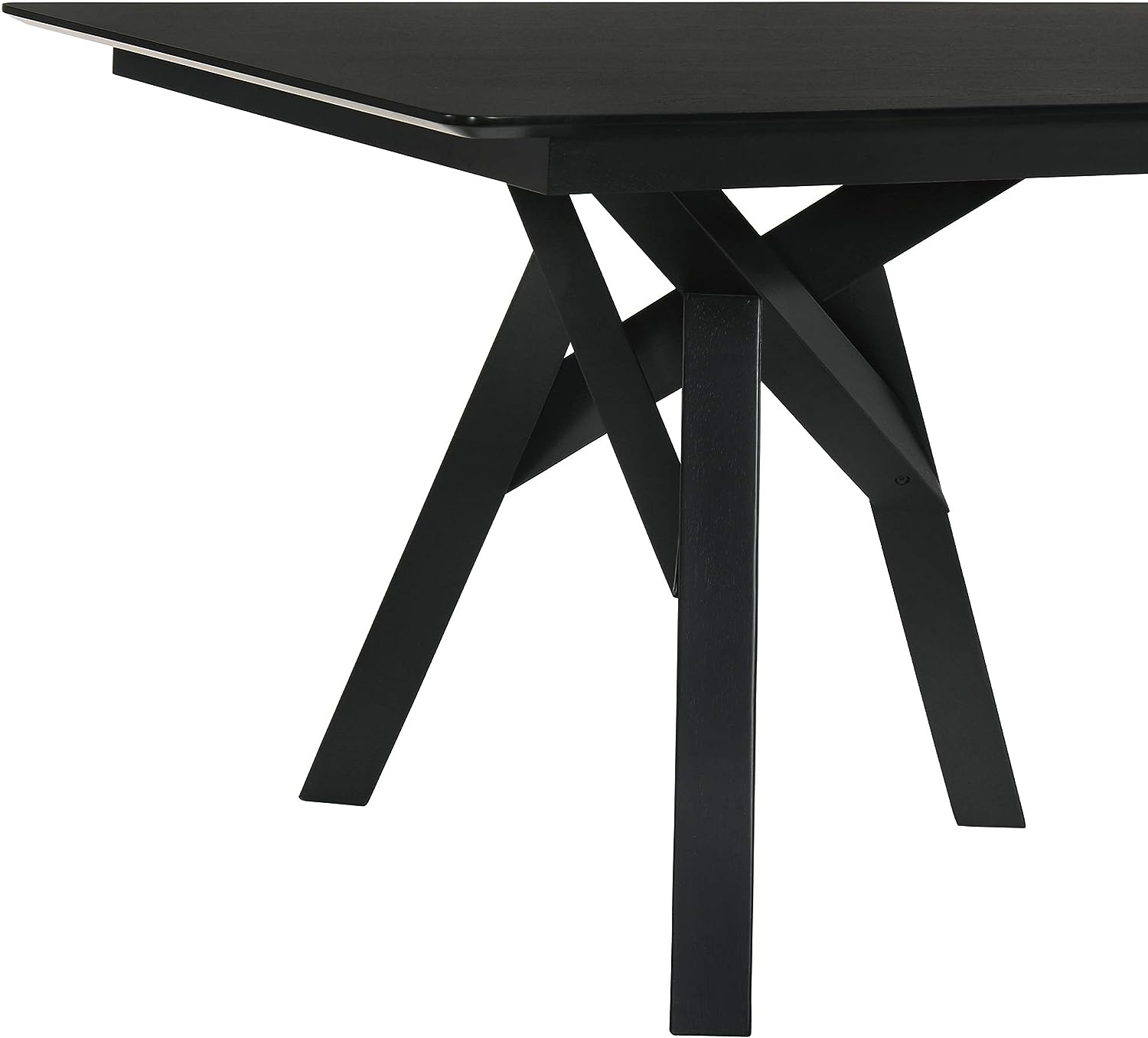 Armen Living Cortina 79&#34; Mid-Century Modern Black Wood Dining Table Legs