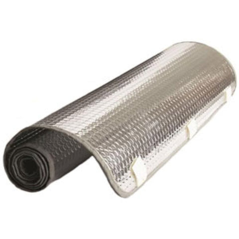 Camco Reflective RV Window Cover | Features a Single Bubble Foil Laminate Insulation, Collapses for Convenient Storage, and Measures 62-Inches (L) x 26-Inches (W) (45163)