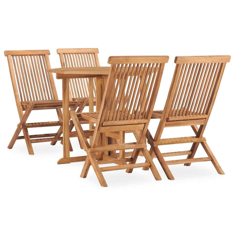 vidaXL Outdoor Dining Set Teak Solid Teak Wood Medium Collapsible