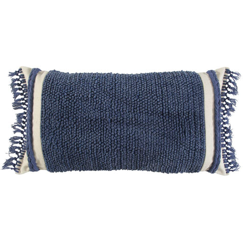 Rizzy Home 14" x 26" Woven Blue Cotton Pillow Cover