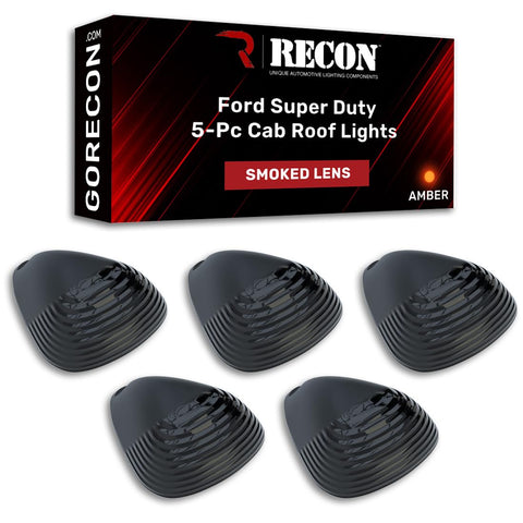 RECON, 264142BK - Ford Super Duty Smoked Cab Roof Light Lenses Only
