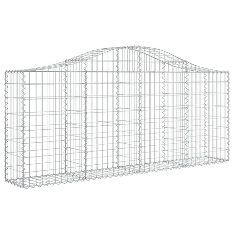 vidaXL Gabion Basket, Arched Gabion Basket Planter for Vegetable Flower, Outdoor Garden Gabion Wall Planter Stone Basket Raised Bed, Galvanized Iron