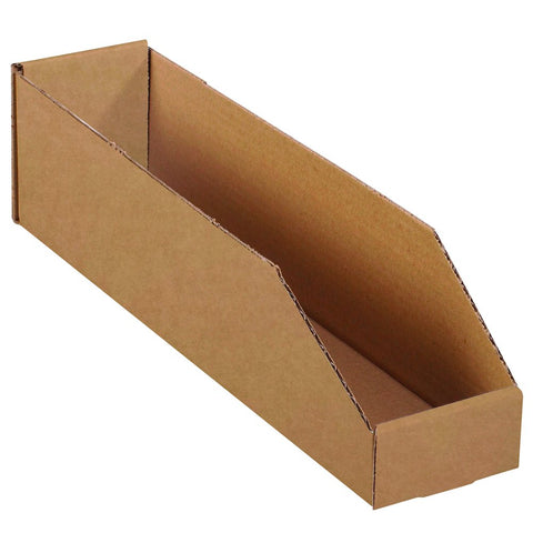 Box USA Storage Bins Medium 4"L x 18"W x 4 1/2"H 50-Pack - Corrugated Cardboard Box for Packing, Moving, and Storage
