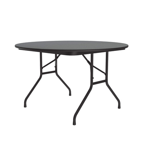 Correll 48" Round Commercial Folding Table, Montana Granite HP Laminate Top, 3/4" Core, USA Made, Portable, Strong Steel Apron (CF48PX-55)