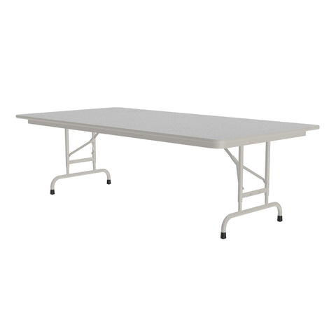 Correll 36"x72" Commercial Duty Adjustable Height Folding Table, Gray Granite Melamine Top 5/8" Thick Core, Made in The USA, Steel Apron (CFA3672M-15)
