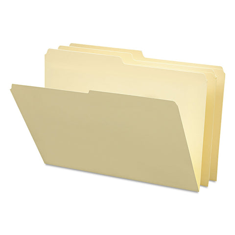 Smead File Folder, 1/2-Cut Tab, Assorted Positions, Legal Size, Manila, 100 per Box (15320)