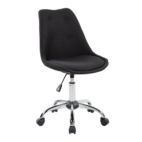 Techni Mobili Armless  Task Chair with Buttons.  Color: Black