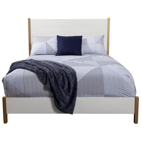 Alpine Furniture Madelyn California King Wood Panel Bed in White