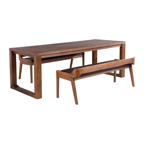 Boraam Rasmus 3pc Dining Set Chestnut Wire-Brush