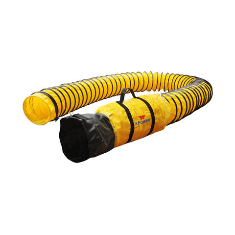 XPOWER 8 Inch Flexible Duct Hose for Exhaust Fans — 25' PVC Ducting Hose w/ -20 to 180 degrees F Temperature Range for Ventilation, Blower & Ductwork