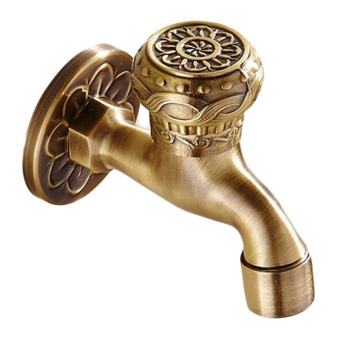 Panda Legends [Knob] Brass Outdoor Antique Faucet Mop Pool Faucet Wall Faucet Kitchen/Garden