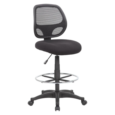 Oakestry Commercial Grade Black Mesh Drafting Stool Ergonomic Adjustable Height Office Chair Foot Ring Lumbar Support Breathable Back Swivel Task Chair for Standing Desk Counter or Studio Workstation