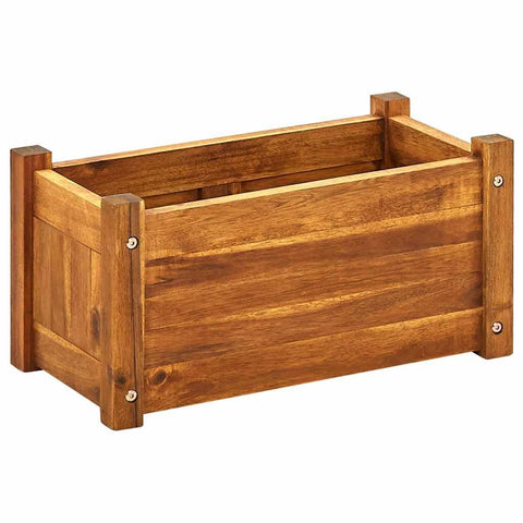 vidaXL Garden Raised Bed, Wooden Raised Flower Bed for Flowers and Plants, Solid Acacia Wood Planter, Outdoor and Indoor Use, Brown