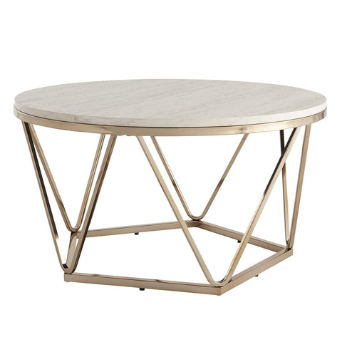 Luna Faux Stone Round Coffee Table