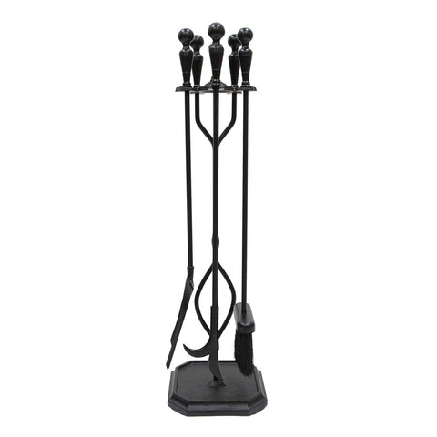 Minuteman International Plymouth 5-piece Fireplace Tool Set, Square Base